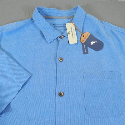 Tommy Bahama Camp Shirt Mens 2XL Blue Coastal San Clemente Silk Short Sleeve - Image 1 of 4