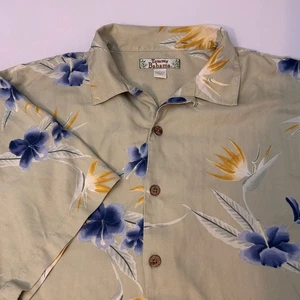 Tommy Bahama Mens L Silk Hawaiian Camp Shirt Tropical Floral Print Short Sleeve - Picture 1 of 6