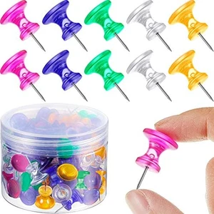 60 Pcs Giant Push Pins Large Thumb Tacks Jumbo Tacks 1 Inch Plastic Heads Pins f - Picture 1 of 12