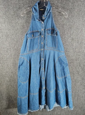 Anthropologie Pilcro Dress Womens Small Denim Halter Swing Midi Sleeveless - Image 1 of 4