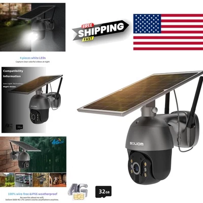 Solar Powered 4G LTE Wireless Security Camera with Night Vision and Two Way Talk - Image 1 of 4