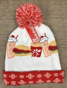 Chick-fil-a Very Merry Pom Weihnachtsmütze Neu mit Etikett Neu mit Etikett Fast Food Huhn Rarität - Bild 1 von 6