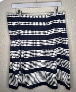 Talbots Rock Damen 14P Petite blau weiß gepunktet A-Linie Plissee gefüttert Party - Bild 1 von 15