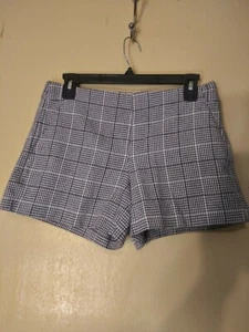 LOFT SIDE ZIP BLACK/WHITE CHECKERED PATTERNED SHORTS WOMENS SIZE 2 - Picture 1 of 4