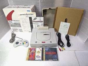 Sega Saturn White Console Power Memory BioHazard Christmas Nights Box Manual - Picture 1 of 24