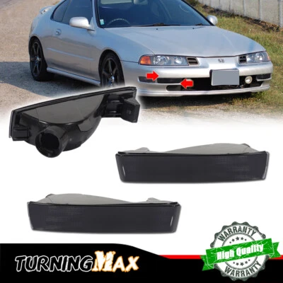 Set of Pair Smoke Lens Bumper Inner Turn Signal Lights for 1992-96 Honda Prelude - Image 1 of 4
