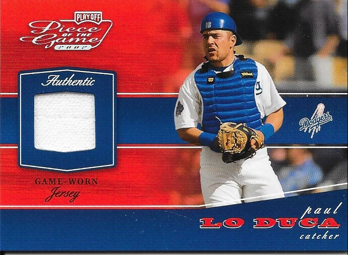 2002 PLAYOFF PIECE OF THE GAME RELIC PAUL LO DUCA 043/100 - Image 1 of 1