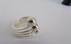 Genuine 925 Sterling Silver Ball Design Ring - Picture 1 of 4