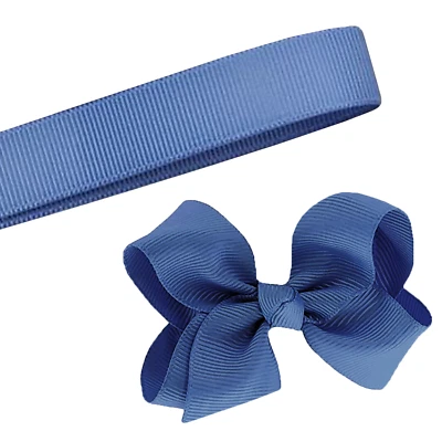 5 Yards Solid Smoke Blue Grosgrain Ribbon Yardage DIY Crafts Bows USA - Image 1 of 2