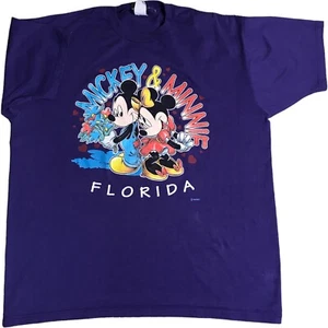 Vintage Mickey und Minnie Mouse Florida Walt Disney T-Shirt Large lila Grafik - Bild 1 von 10
