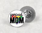Gay Pride Proud Mom, Mum Rainbow Heart Design Metal Lapel Badge Pin Brooch 22Mm