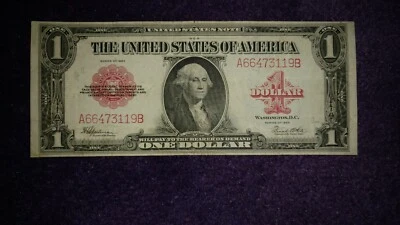 FR-40 1923 United States Note BIG RED SEAL Circulated. Nice looking $1.00 Bill. - Image 1 of 4