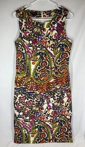 Talbots Kleid Gr. 10 Blumen Paisleymuster ärmellos hochwertig schwer Etui - Bild 1 von 8