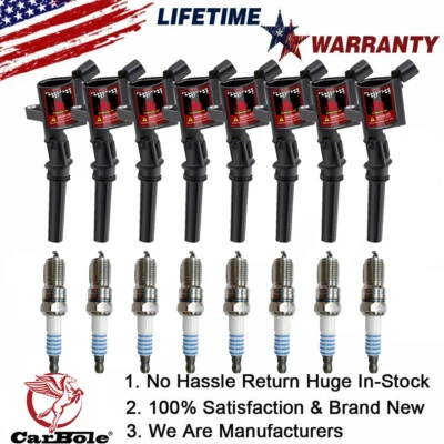 High Performance Ignition Coil +Spark Plug For 1997-2003 FORD F-150 V8 4.6L 5.4L - Image 1 of 4