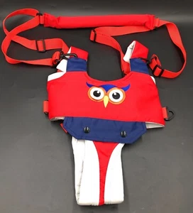 Baby Walking Harness Adjustable Toddler Walking Assistant Owl Picture Red Blue - Picture 1 of 2