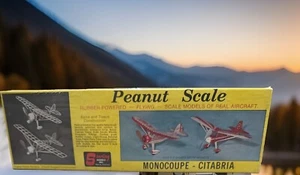 Sterling Peanut Scale Monocoupe -Citabria Balsa Flying Scale Models Kit P-2 NISP - Picture 1 of 8