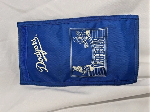 Los Angeles LA Dodgers Nylon Trifold Wallet Blue Crew Baseball USED RARE Cover