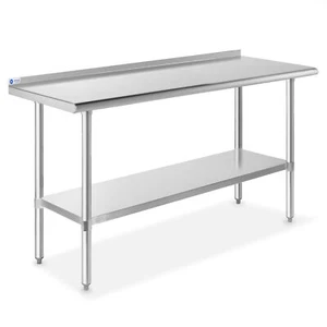 Stainless Steel 60" x 24" NSF Kitchen Restaurant Work Prep Table with Backsplash - Picture 1 of 7