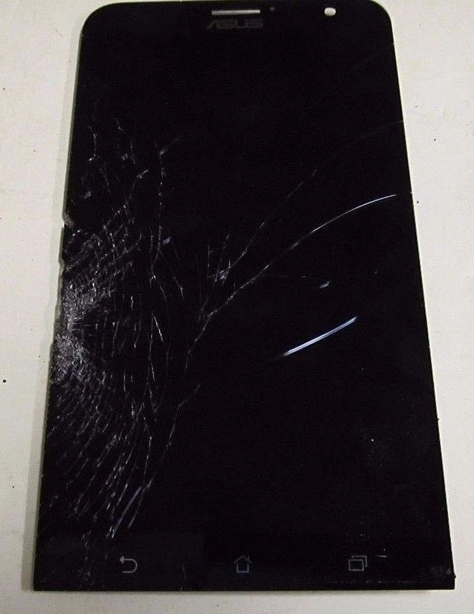 Láser Asus ZenFone 2 - Conjunto de pantalla solo buena LCD - Piezas de digitalizador agrietado Foto 1 de 2