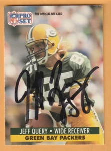 Jeff Query Green Bay Packers AUTO Firmado 1991 Pro Set Maroa Illinois Milliken - Imagen 1 de 2