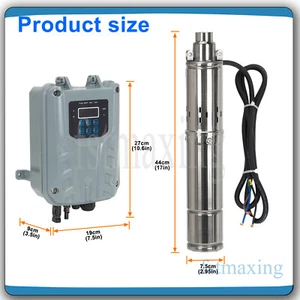3" DC 24V Solar Wasserpumpe Tiefbrunnenpumpe Tauchbohrung MPPT Controller Kit - Bild 1 von 17