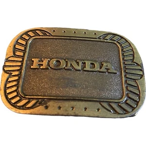 Vintage METAL HONDA MOTORCYCLES CARS TRANSPORTATION Belt Buckle RETRO Ornate - Picture 1 of 6