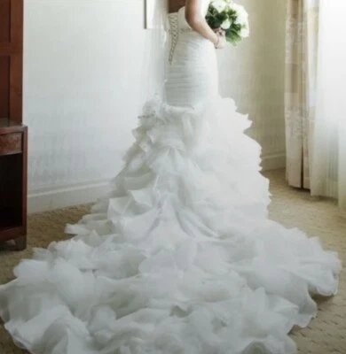 Maggie Sottero Divina Wedding Gown - NWT White Size 8 (No Alterations) + Belt - Image 1 of 4