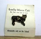Vintage ISLE OF MAN 'Manx Cat' ENAMEL BADGE, PIN on Original Card