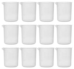 Eisco Labs 1000ml Polypropylene Plastic Beakers, Raised Graduations - 12 Pack - Picture 1 of 4