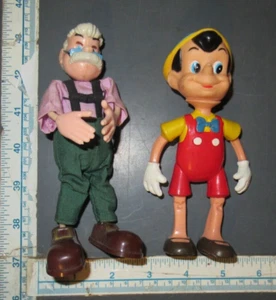 Marx Toys GEPPETTO & WDP PINOCCHIO Walt Disney Productions Hong Kong figures - Picture 1 of 3
