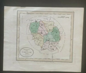 ORIGINAL ENGRAVING CARTE DEPARTMENT OF THE CREUSE DIVIDED NEELE STRAND WALLIS 17 - Picture 1 of 2