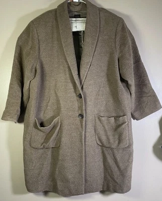 EILEEN FISHER Coat Women Large Gray Wool  Alpaca Minimalist Luxury Old Money - Image 1 of 4