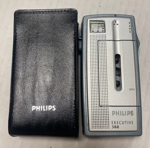 Philips Pocket Memo Executive 588 Mini Cassette Voice Recorder With Case, Tested - Picture 1 of 9