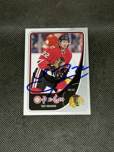 Troy Brouwer 2010-11 O-Pee-Chee Chicago Blackhawks Signed Auto Card #181 ~ COA - Picture 1 of 3