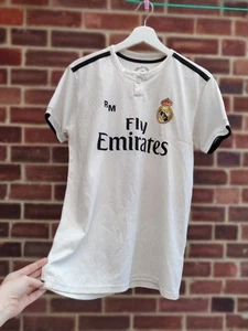 Real Madrid football 2018-19 Sergio Ramos 4 Home mens white t-shirt top Size S - Picture 1 of 11