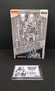 NECA TMNT FOOT SOLDIER Black White Variant AND Kevin Eastman Signed Card AutoT - Picture 1 of 8
