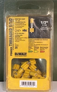 DEWALT 1/2" Non-Washered Powder Threaded Studs - 25-Pack - 1/4"-20 - DDF381100P - Picture 1 of 6