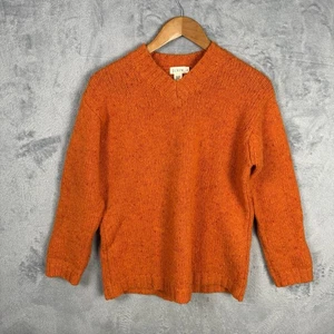 J. Crew Men’s Shetland Wool Sweater Small Orange Preppy Academia Old Money - Picture 1 of 5