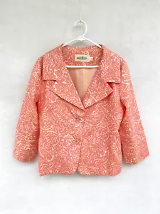 πΈπΈ Trelise Cooper 100% Linen 3/4 Sleeve Paisley Jacket Blazer Pink Size 12 - Picture 1 of 7