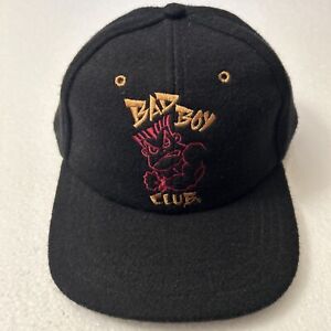 Vintage BAD BOY CLUB Black SnapBack Hat Cap Logo -Made In USA