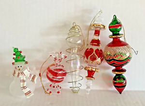 5 Vintage Glass Ornaments Colors Good No Nicks Chips Or Cracks