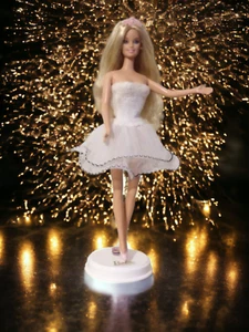 Frosty Night Out Dress - Unique Handmade White Short Dress for Dolls - Picture 1 of 11