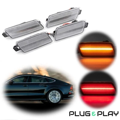 [Plug & Play]Clear Front Rear Side Marker Light For Audi A7 S7 RS7 Quattro 12-18 - Image 1 of 4