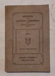 1905 Minuten der Generalversammlung Cumberland Presbyterianische Kirche Fresno CA - Bild 1 von 6