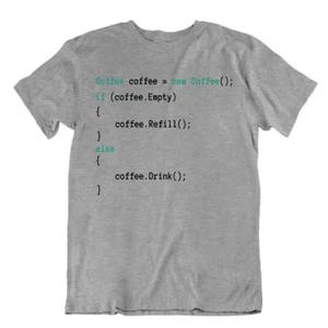 Café Codage Tshirt Programmeur Informatique T-Shirt Idée De Chemise Drôle - Picture 1 of 8