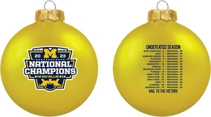 NCAA Michigan 2023 College Football National Champions Ornament - 3 1/4" Glas Ba - Bild 1 von 12