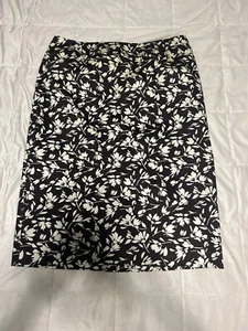 RALPH LAUREN Bleistiftrock Gr. 8 braun Blumen floral gemustert A-Linie Stretch - Bild 1 von 4