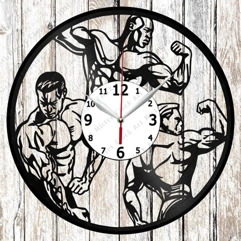 Bodybuilding Vinyl Wall Clock Made Of Vinyl Record Fan Art Handmade 1453 Cover