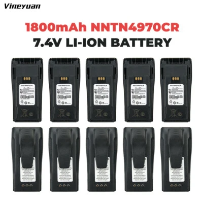 10PC NNTN4497CR NNTN4970CR 1800mAh Li-ion Battery for Motorola CP040 CP140 CP180 - Image 1 of 4