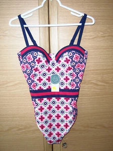Boden Damen Badeanzug Gr. 36D Brustweite 35 cm Länge 50 cm Polyamid Elastan bunt - Bild 1 von 9